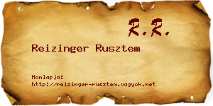 Reizinger Rusztem névjegykártya